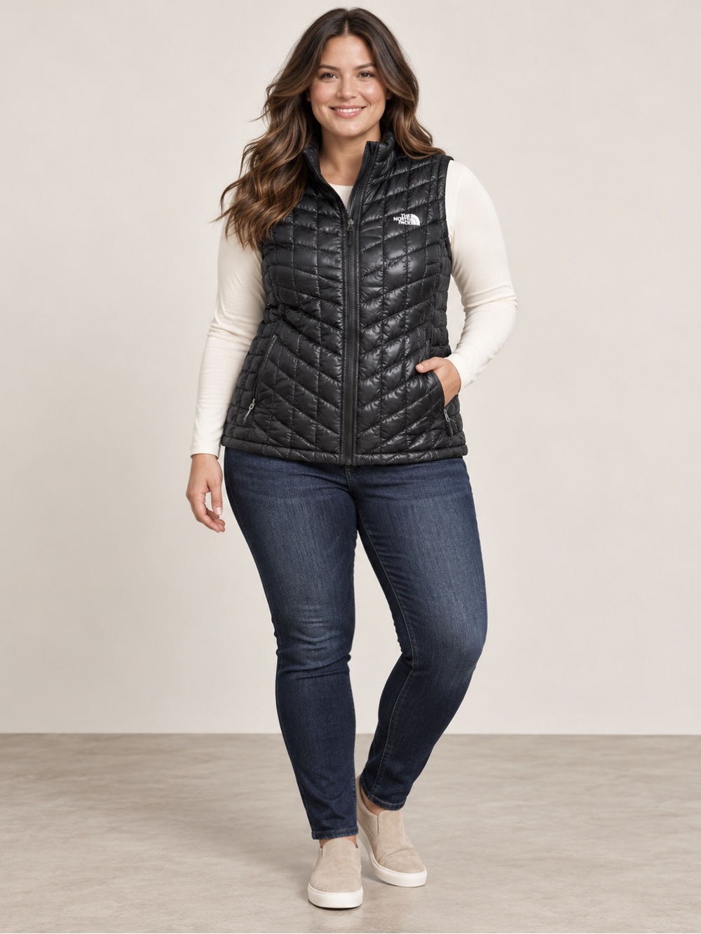 The North Face womens XL Black Quilted Insulated Vest